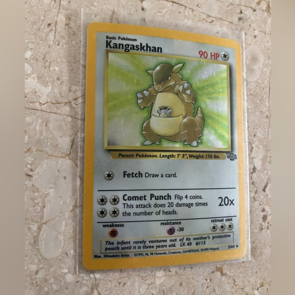 1990’s vintage holo Kangaskhan Pokémon card 5/64 - Picture 3 of 5